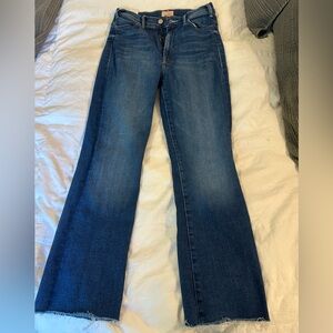MOTHER Flare & Wide Leg Jeans in Dark Blue